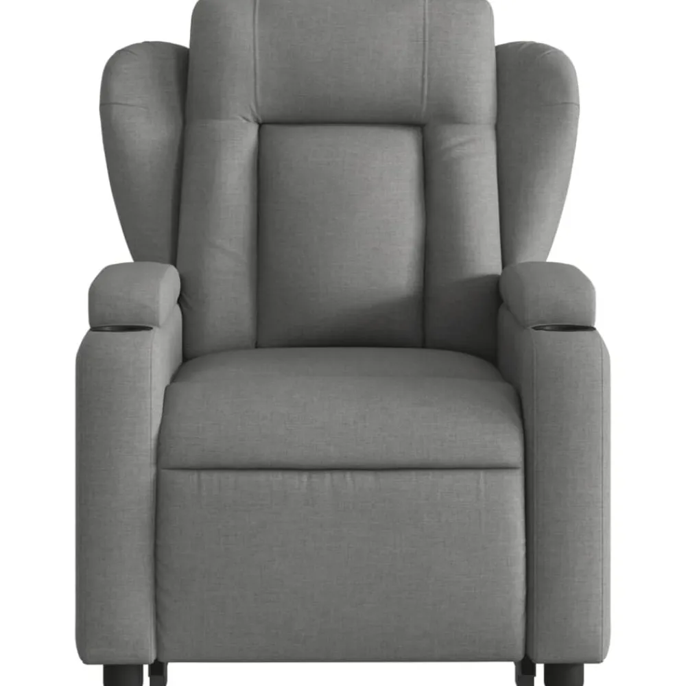 vidaXL Sillón eléctrico reclinable elevable de tela Gris oscuro Outlet