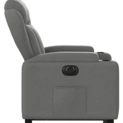 vidaXL Sillón eléctrico reclinable elevable de tela Gris oscuro Outlet