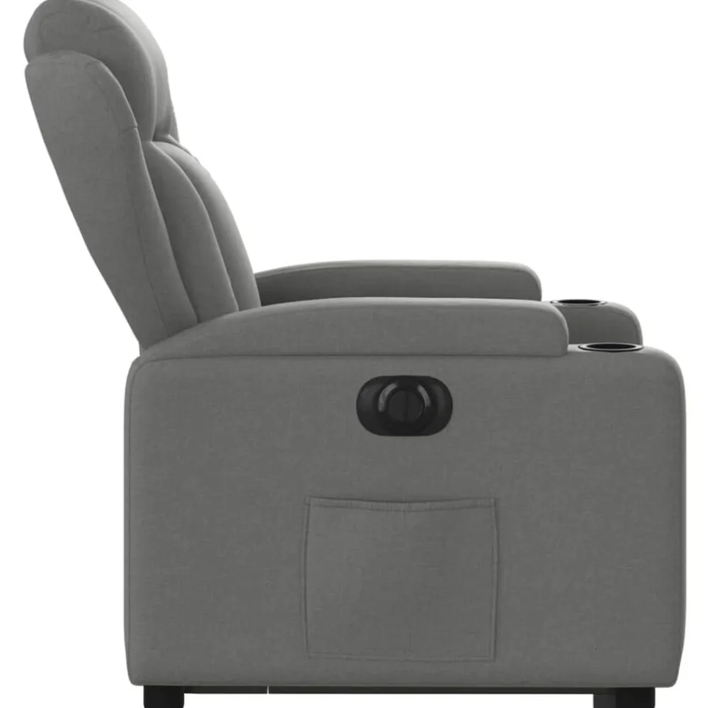 vidaXL Sillón eléctrico reclinable elevable de tela Gris oscuro Outlet