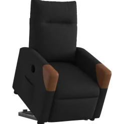 vidaXL Sillón eléctrico reclinable elevable de tela Negro Discount
