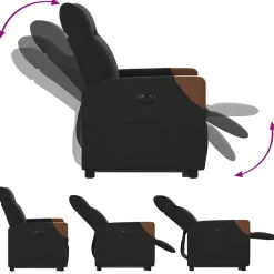 vidaXL Sillón eléctrico reclinable elevable de tela Negro Discount