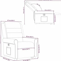 vidaXL Sillas-Sillón eléctrico reclinable elevable de tela