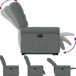 vidaXL Sillas-Sillón eléctrico reclinable elevable de tela