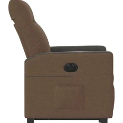vidaXL Sillón eléctrico reclinable elevable de tela marrón Marrón Outlet