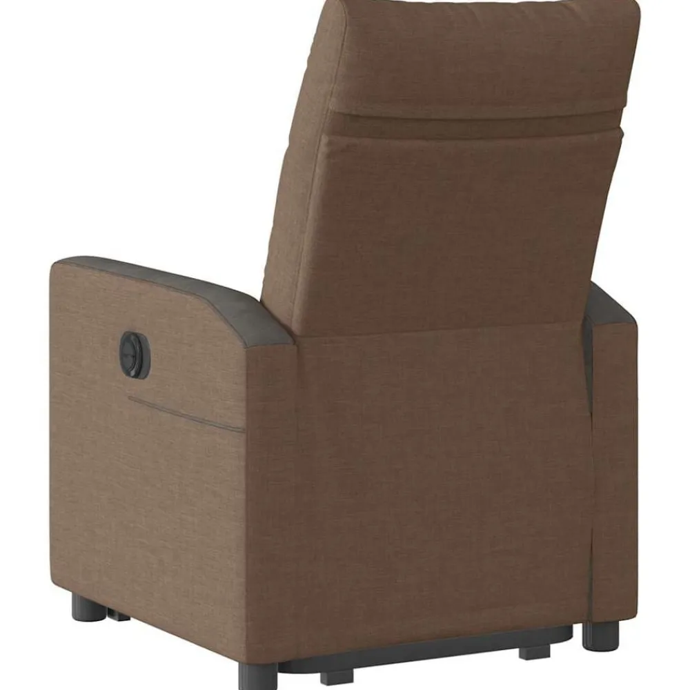 vidaXL Sillón eléctrico reclinable elevable de tela marrón Marrón Outlet