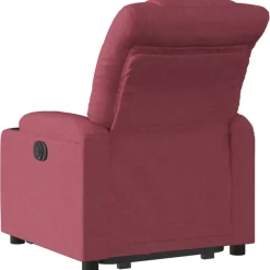vidaXL Sillón eléctrico reclinable elevable de tela rojo tinto Rojo vino tinto New