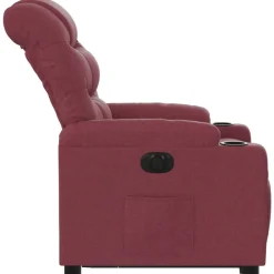 vidaXL Sillón eléctrico reclinable elevable de tela rojo tinto Rojo vino tinto New