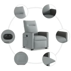 vidaXL Sillas-Sillón eléctrico reclinable elevable de tela