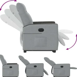 vidaXL Sillas-Sillón eléctrico reclinable elevable de tela