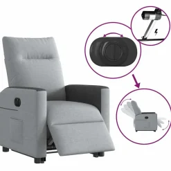 vidaXL Sillas-Sillón eléctrico reclinable elevable de tela