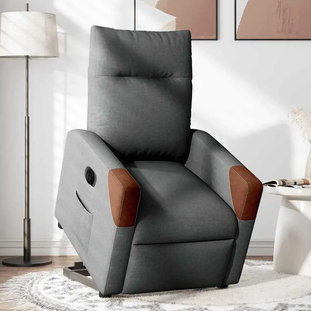 vidaXL Sillas-Sillón eléctrico reclinable elevable de tela