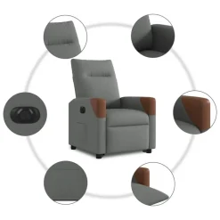 vidaXL Sillas-Sillón eléctrico reclinable elevable de tela
