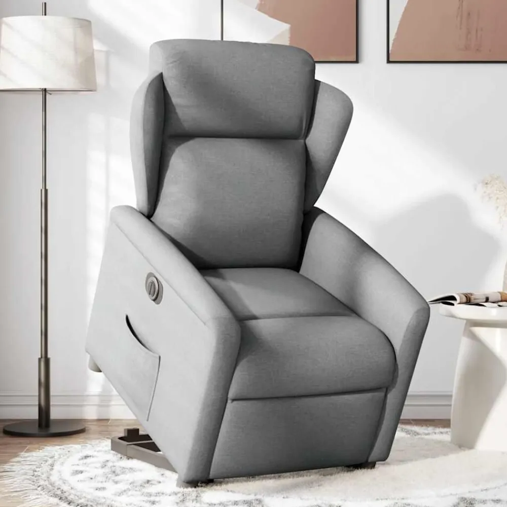 vidaXL Sillas-Sillón eléctrico reclinable elevable de tela