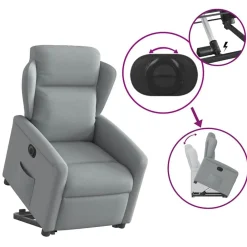 vidaXL Sillas-Sillón eléctrico reclinable elevable de tela