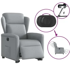 vidaXL Sillas-Sillón eléctrico reclinable elevable de tela