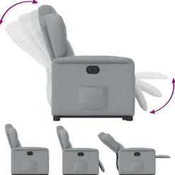 vidaXL Sillas-Sillón eléctrico reclinable elevable de tela