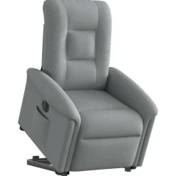 vidaXL Sillón eléctrico reclinable elevable de tela Gris claro
