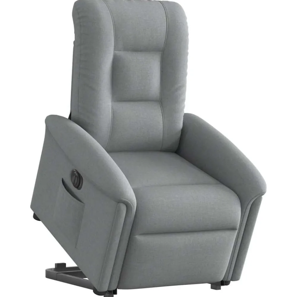 vidaXL Sillón eléctrico reclinable elevable de tela Gris claro