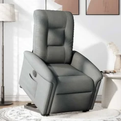 vidaXL Sillón eléctrico reclinable elevable de tela Gris claro