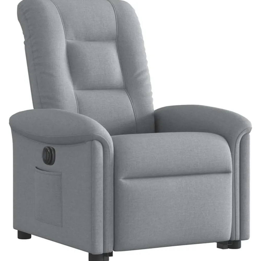 vidaXL Sillón eléctrico reclinable elevable de tela Gris claro