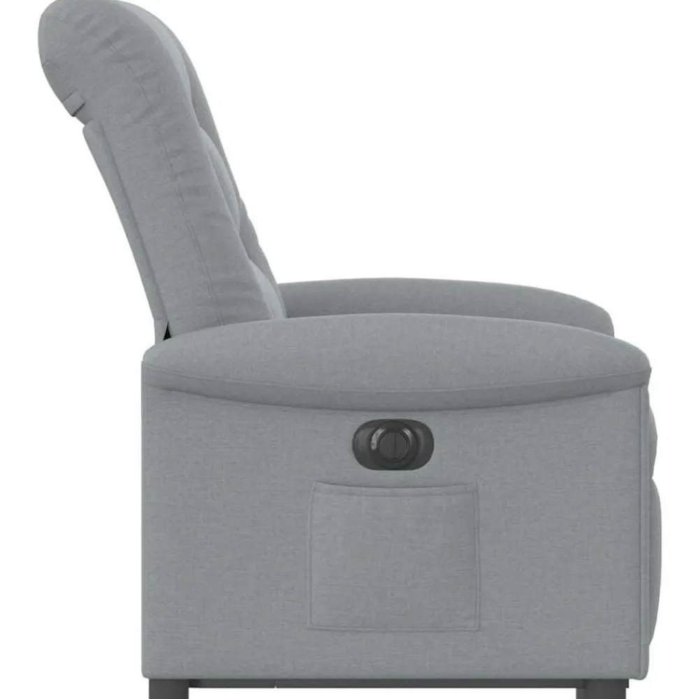 vidaXL Sillón eléctrico reclinable elevable de tela Gris claro