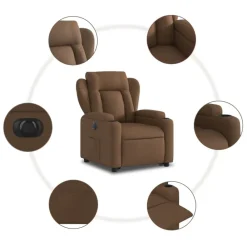 vidaXL Sillas-Sillón eléctrico reclinable elevable de tela marrón