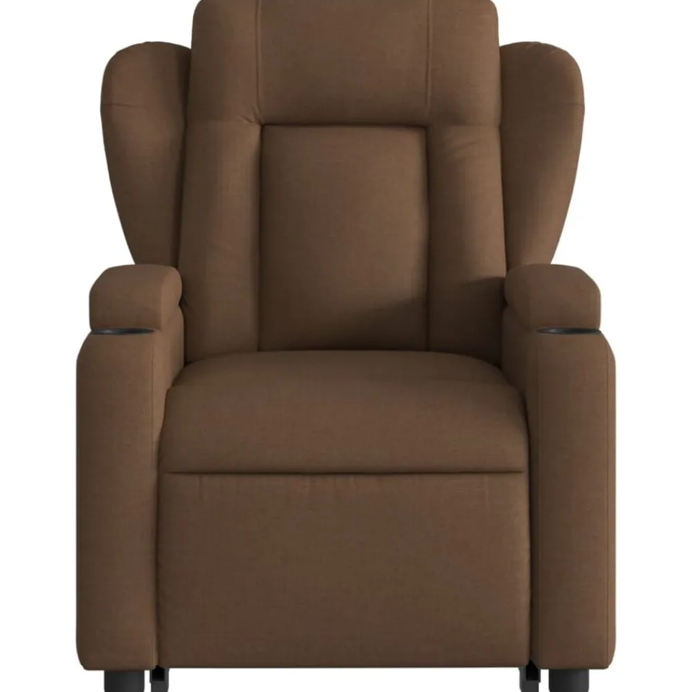 vidaXL Sillas-Sillón eléctrico reclinable elevable de tela marrón