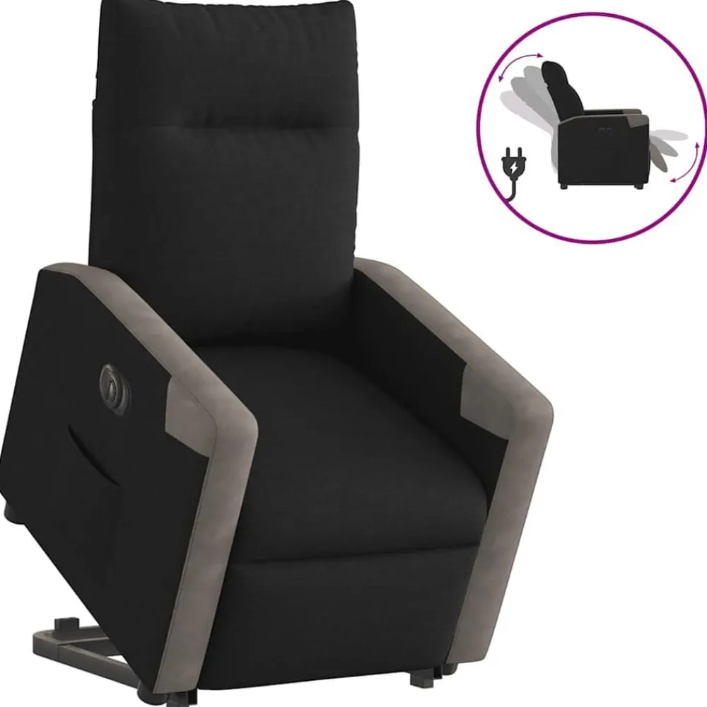 vidaXL Sillas-Sillón eléctrico reclinable elevable de tela