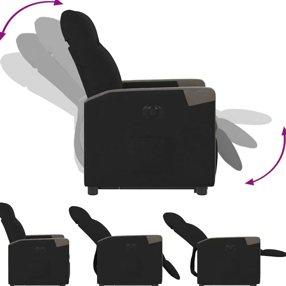 vidaXL Sillas-Sillón eléctrico reclinable elevable de tela