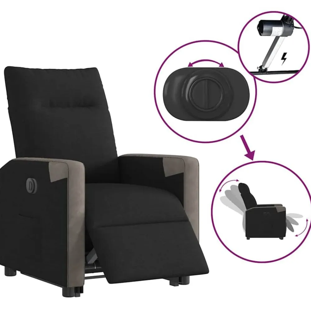vidaXL Sillas-Sillón eléctrico reclinable elevable de tela