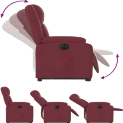 vidaXL Sillas-Sillón eléctrico reclinable elevable de tela rojo tinto