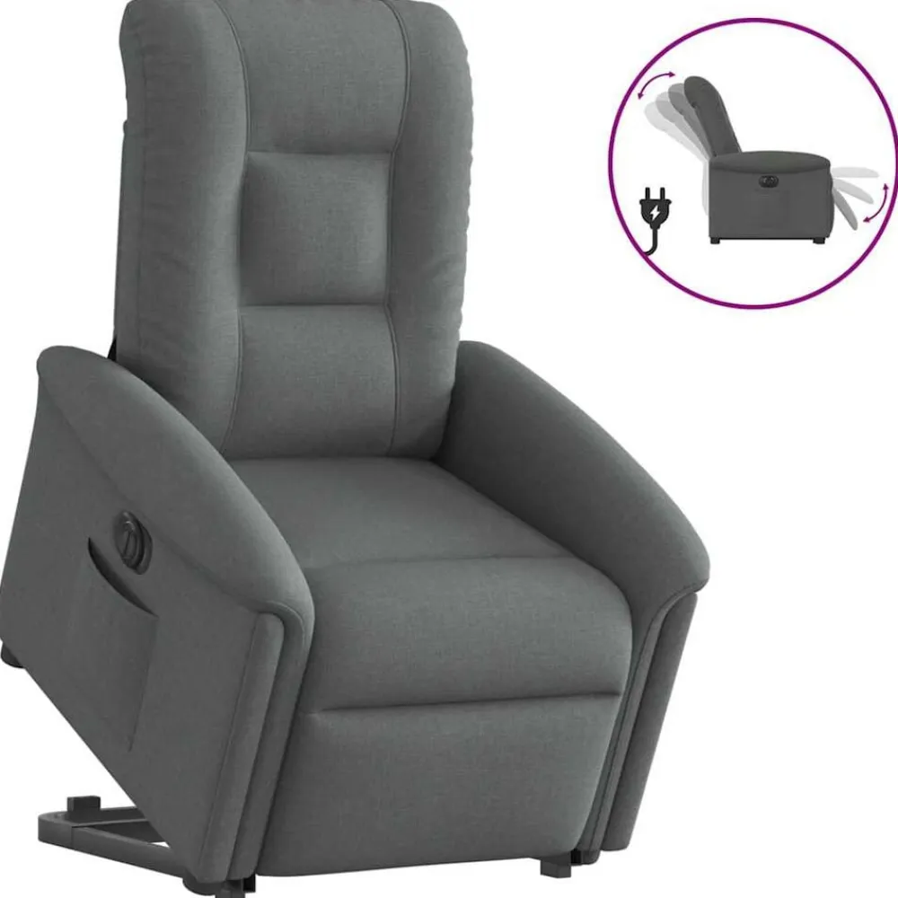 vidaXL Sillas-Sillón eléctrico reclinable elevable de tela