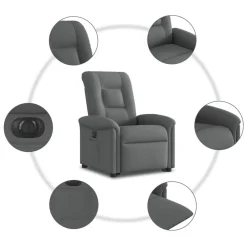 vidaXL Sillas-Sillón eléctrico reclinable elevable de tela