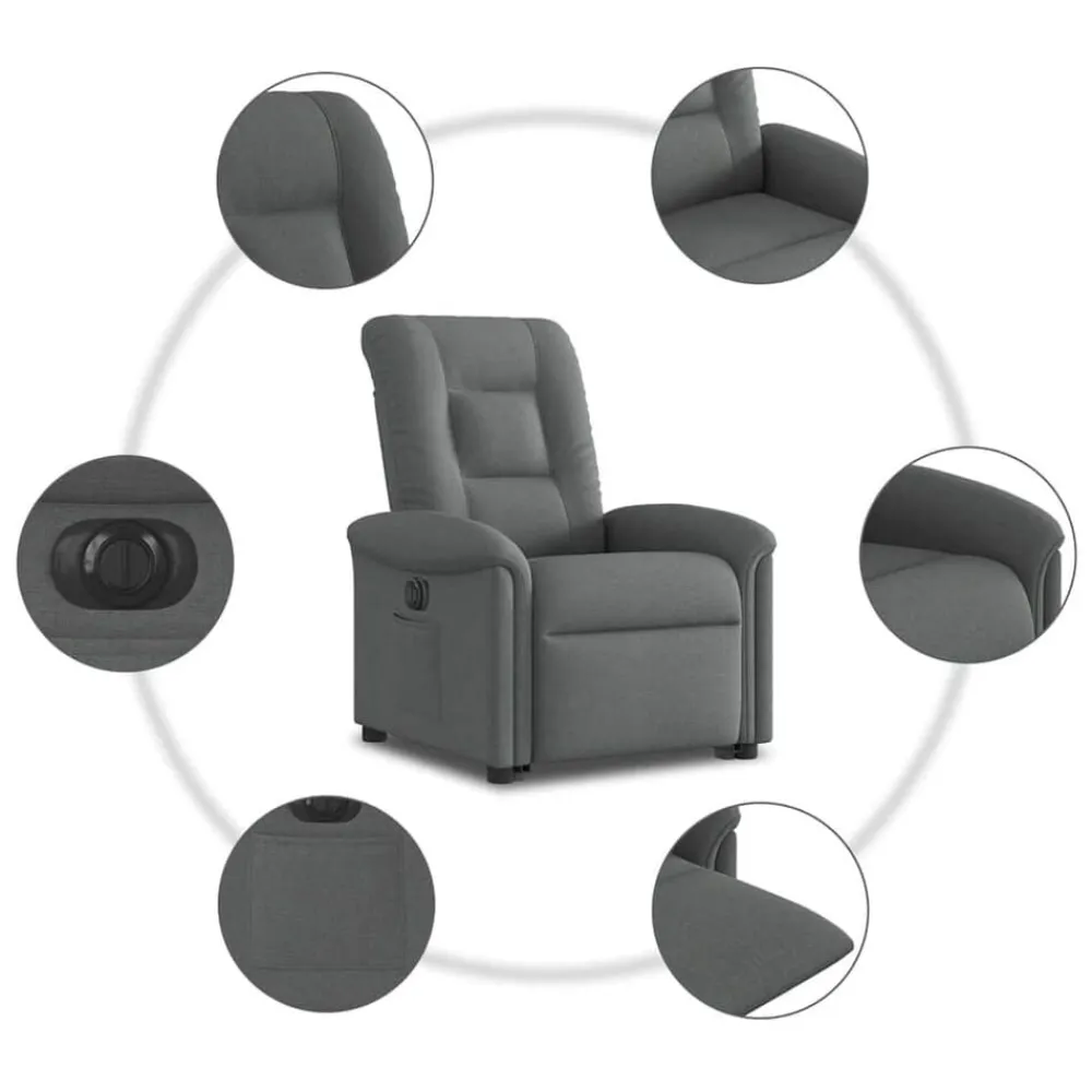 vidaXL Sillas-Sillón eléctrico reclinable elevable de tela