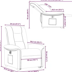 vidaXL Sillas-Sillón eléctrico reclinable elevable de tela