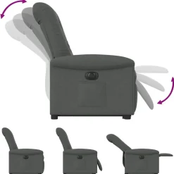 vidaXL Sillas-Sillón eléctrico reclinable elevable de tela