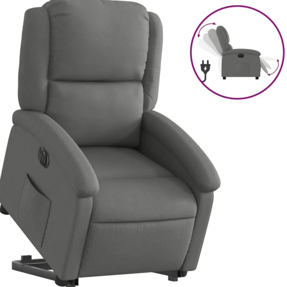 vidaXL Sillas-Sillón eléctrico reclinable elevable de tela