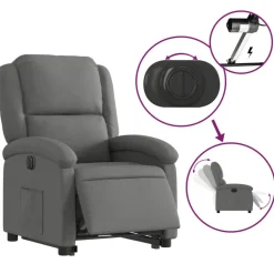 vidaXL Sillas-Sillón eléctrico reclinable elevable de tela