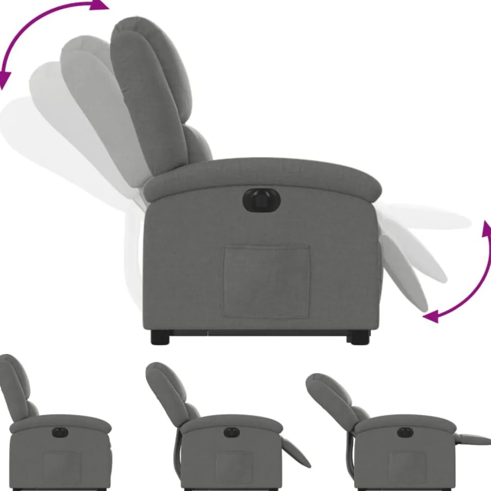 vidaXL Sillas-Sillón eléctrico reclinable elevable de tela