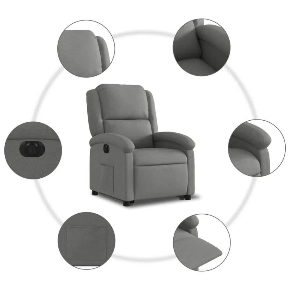 vidaXL Sillas-Sillón eléctrico reclinable elevable de tela