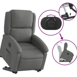 vidaXL Sillas-Sillón eléctrico reclinable elevable de tela