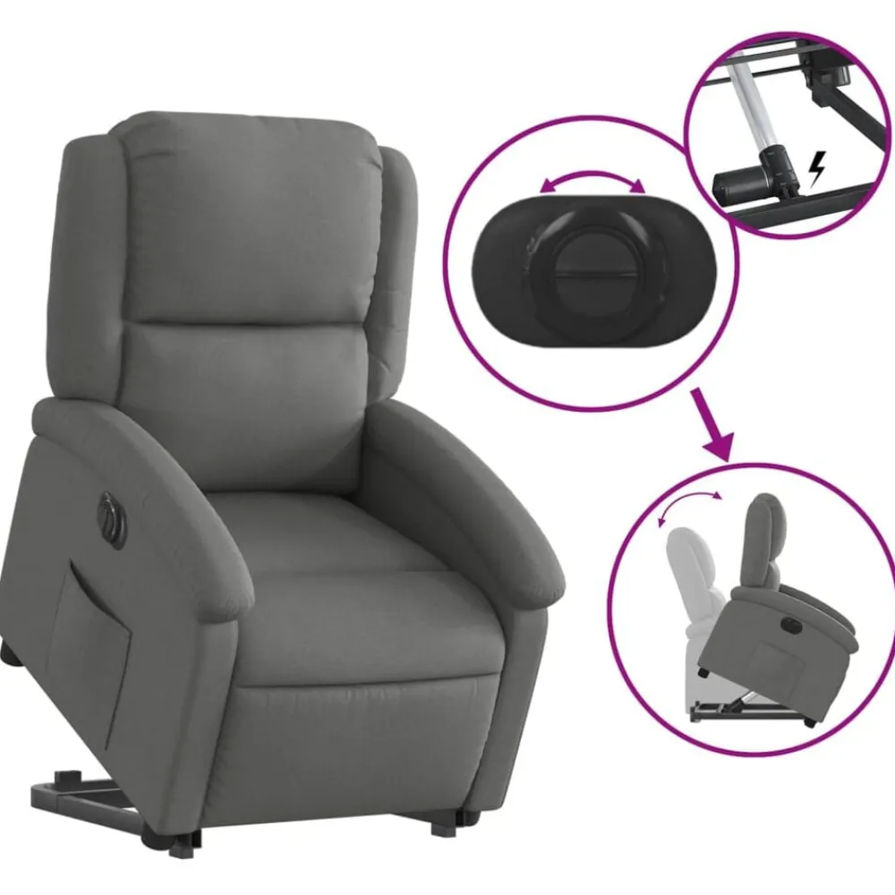 vidaXL Sillas-Sillón eléctrico reclinable elevable de tela