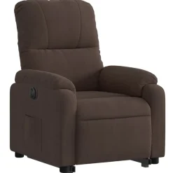 vidaXL Sillón eléctrico reclinable elevable tela microfibra marrón Marrón New