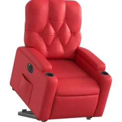 vidaXL Sillón elevable eléctrico cuero artificial Rojo Discount