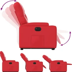 vidaXL Sillón elevable eléctrico cuero artificial Rojo Discount