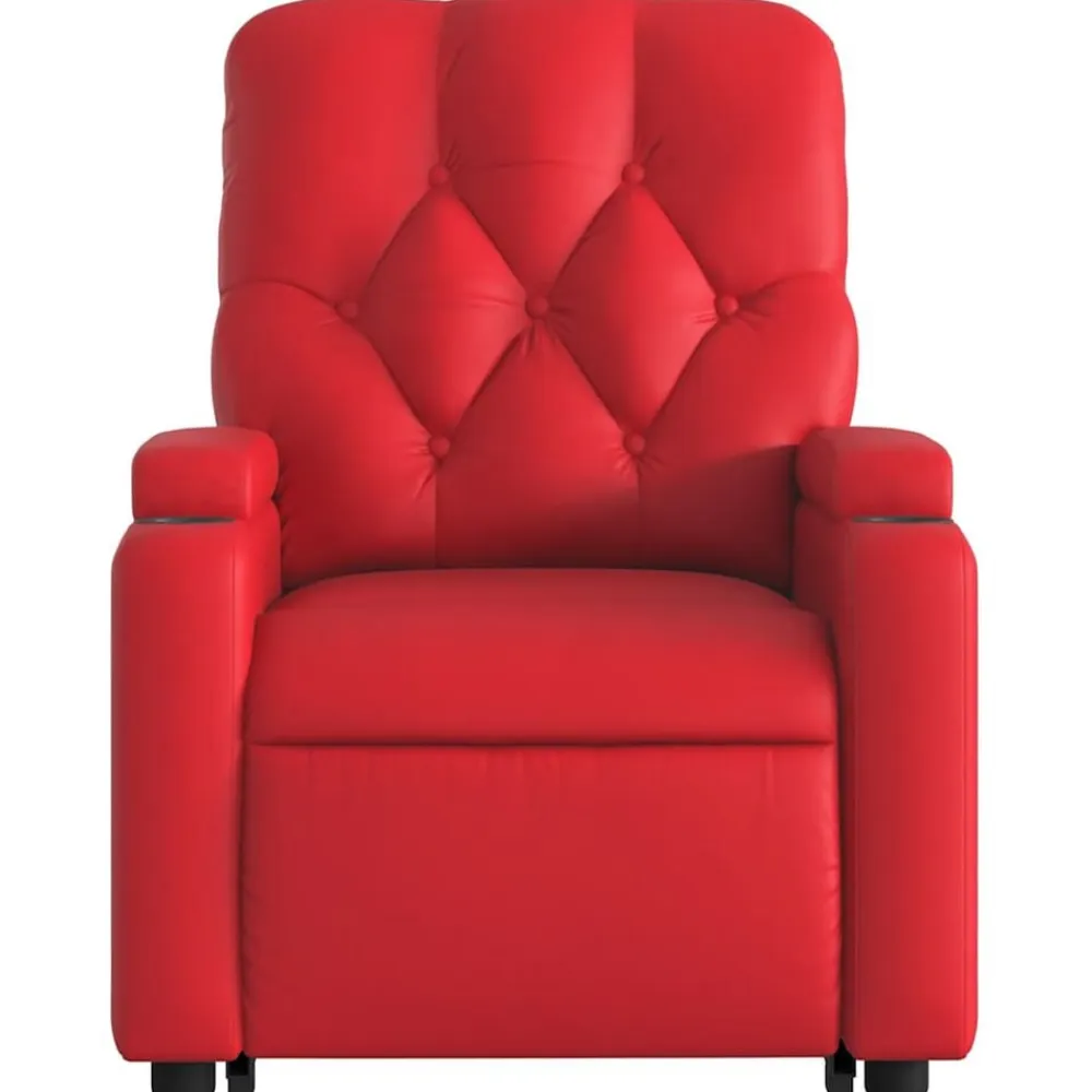 vidaXL Sillón elevable eléctrico cuero artificial Rojo Discount