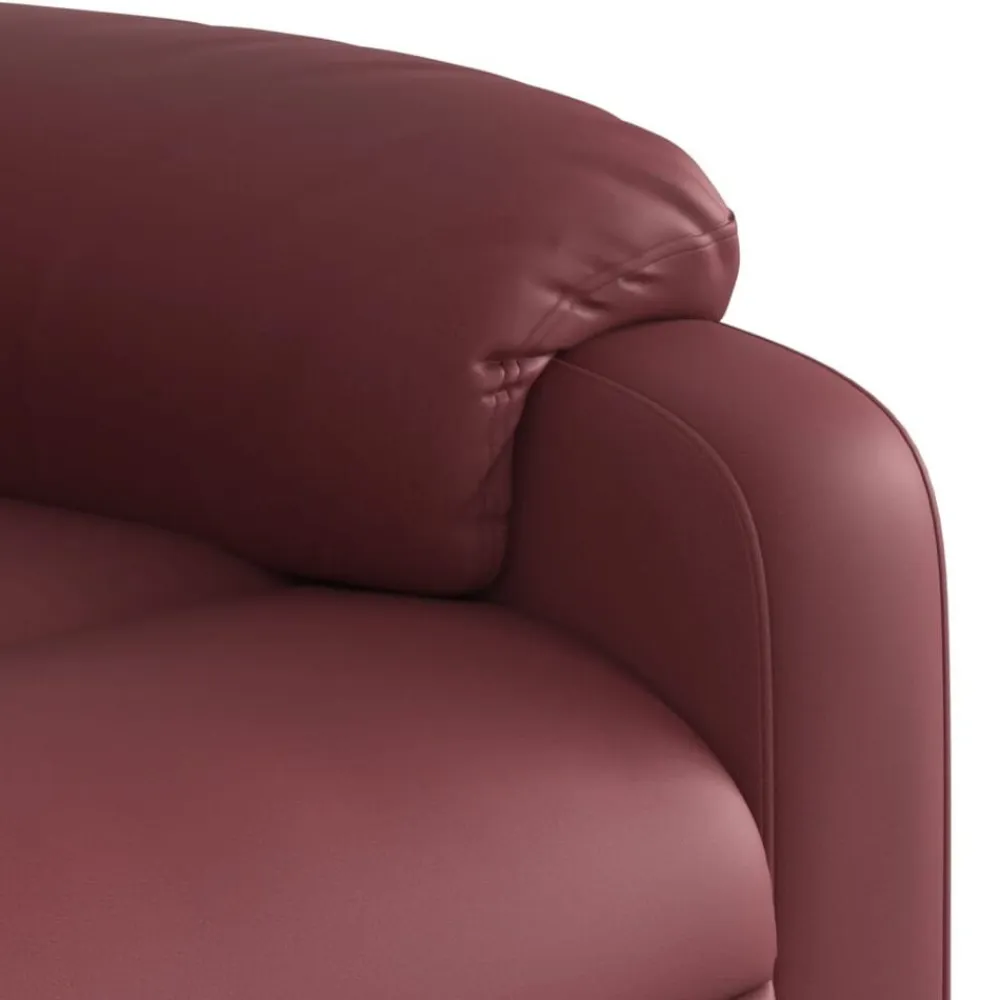 vidaXL Sillón elevable eléctrico cuero artificial rojo tinto Rojo vino tinto Hot