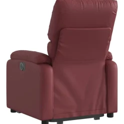 vidaXL Sillón elevable eléctrico cuero artificial rojo tinto Rojo vino tinto Hot