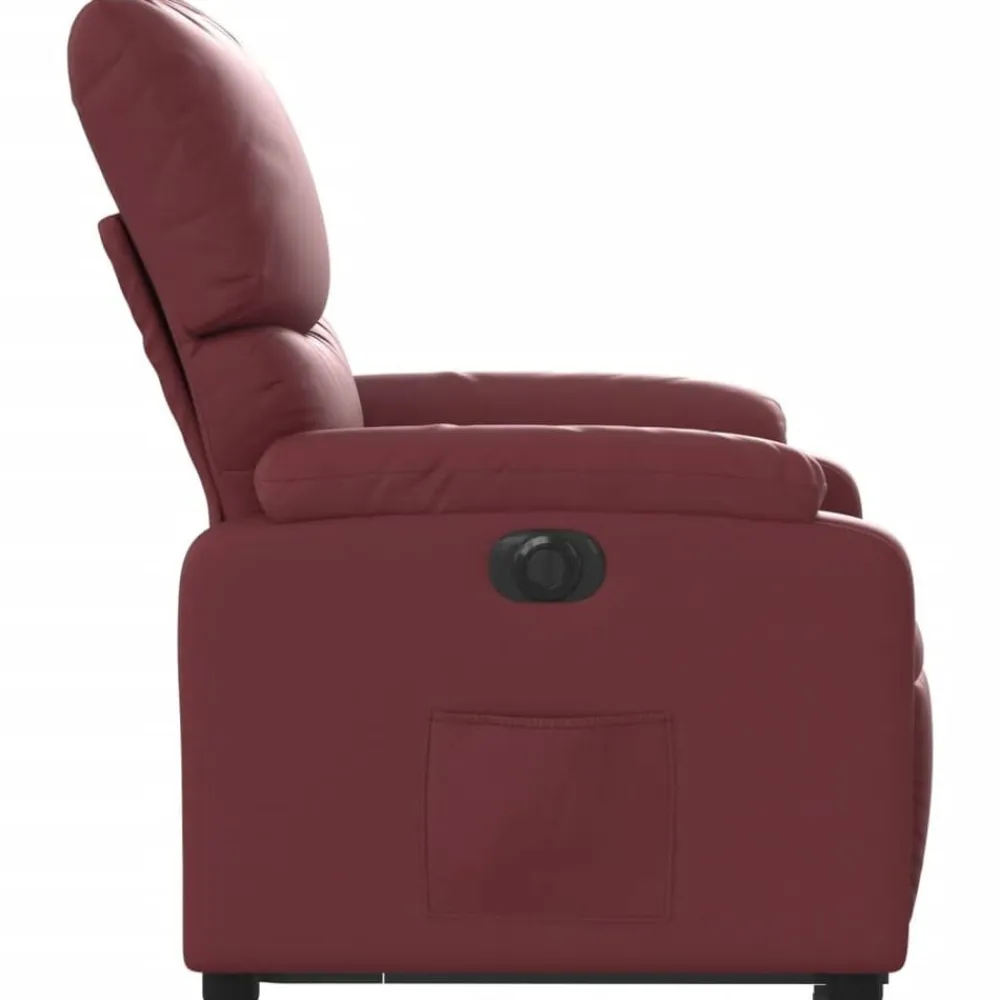 vidaXL Sillón elevable eléctrico cuero artificial rojo tinto Rojo vino tinto Hot