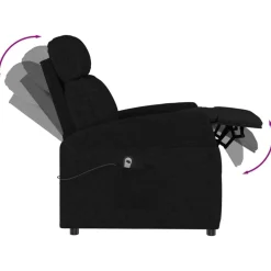vidaXL Sillón elevable tela Negro Outlet